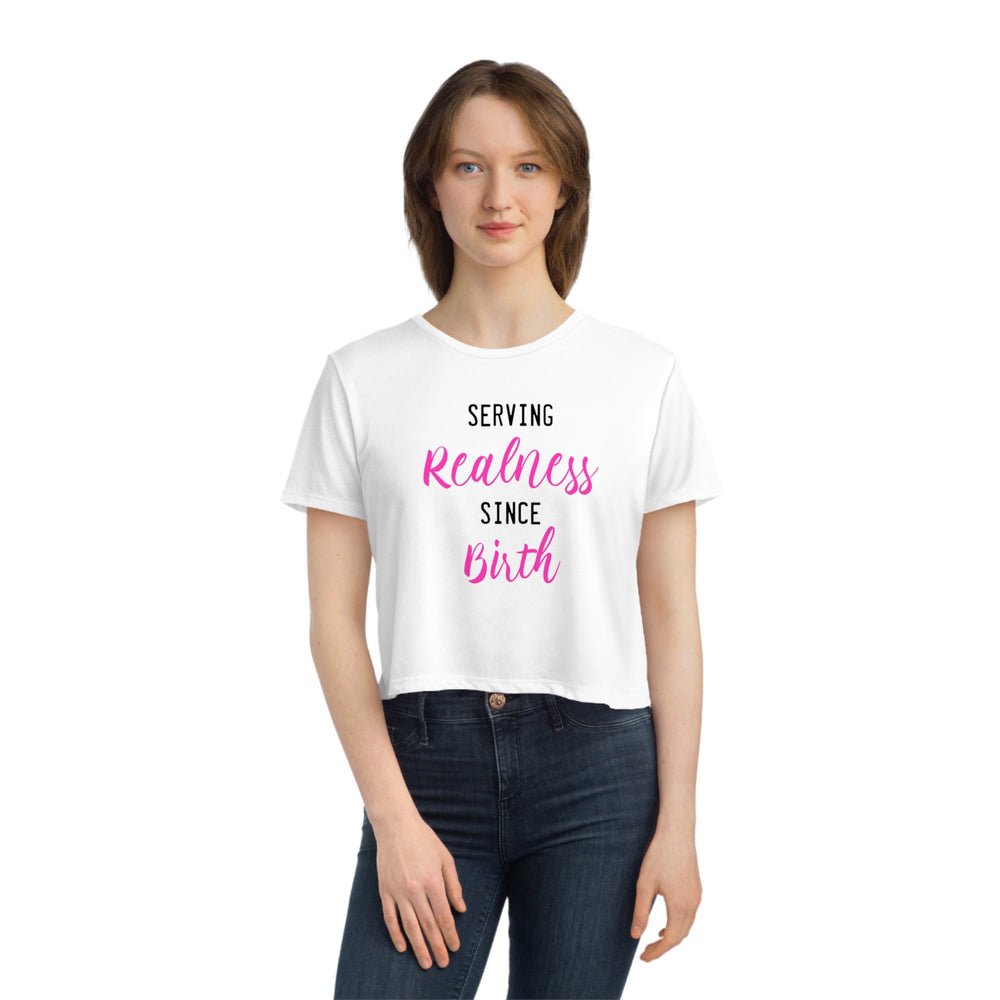 Realness Birth Women's Flowy Cropped Tee