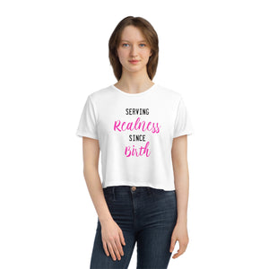 Realness Birth Women's Flowy Cropped Tee