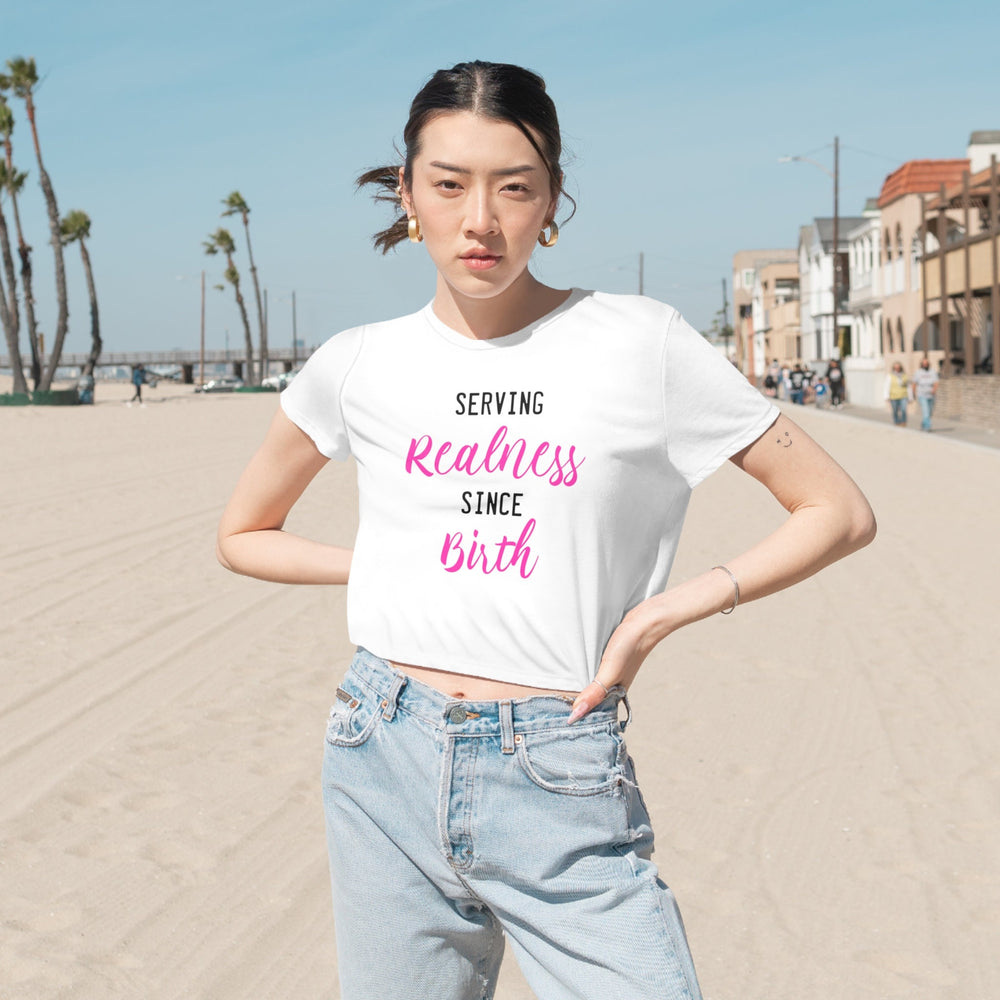 Realness Birth Women's Flowy Cropped Tee