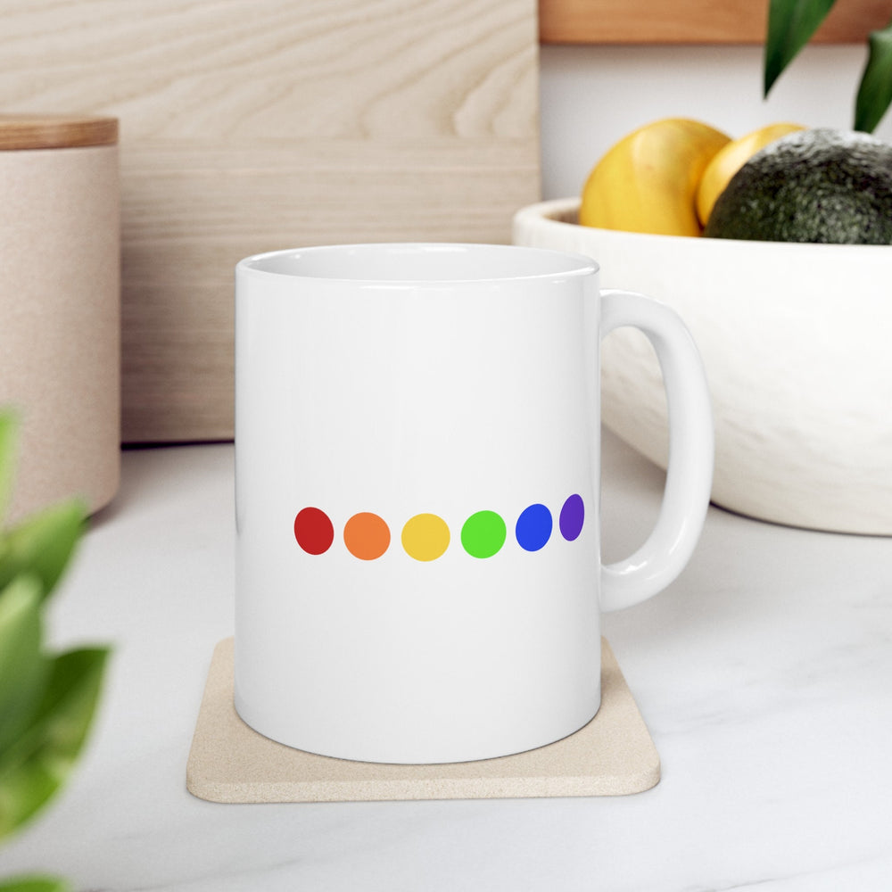 Rainbow Circles LGBTQ Ceramic Mug, LGBTQ Mug, Equality Gift, Gay Pride Gift, Gay Pride Mug, Gay Rights