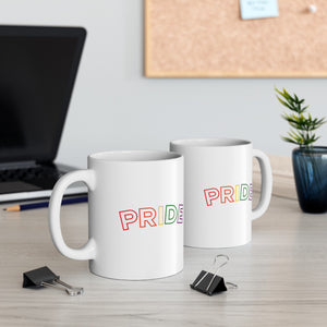 Pride Outline LGBTQ Ceramic Mug, LGBTQ Mug, Equality Gift, Equal Rights mug, Queer gift, Gift Mug, Coffee Mug