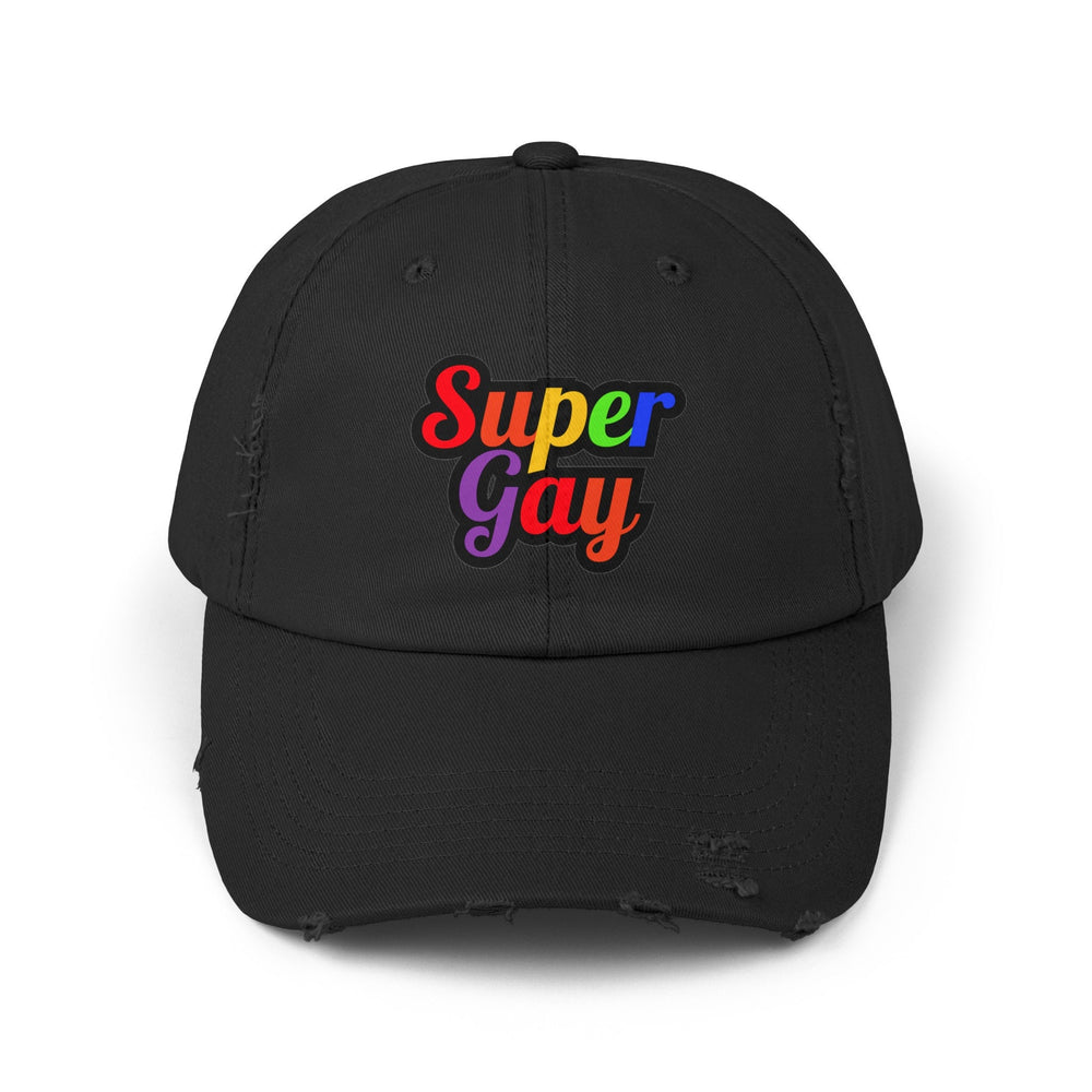Super Gay Distressed Cap, Gay Pride Cap, Gay Rights, LGBTQ, Equal Rights Cap, Queer gift, Perfect gift, Pride Rainbow Hat, Pride Cap