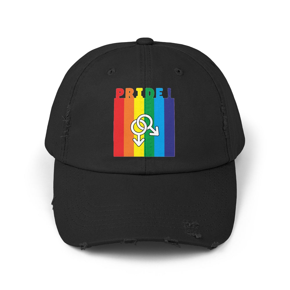 Pride Rainbow Gay Gender  Distressed Cap, Gay Pride Cap, Gay Rights, LGBTQ, Equal Rights Cap, Queer gift, Perfect gift, Pride Rainbow Hat