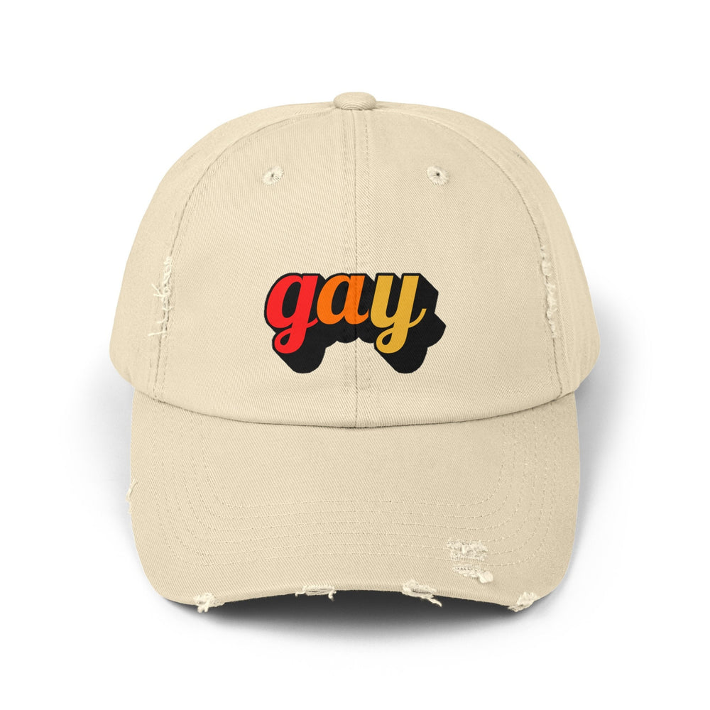 Retro Gay Distressed Cap, Gay Pride Cap, Gay Rights, LGBTQ, Equal Rights Cap, Queer gift, Pride Rainbow Hat, Pride Cap