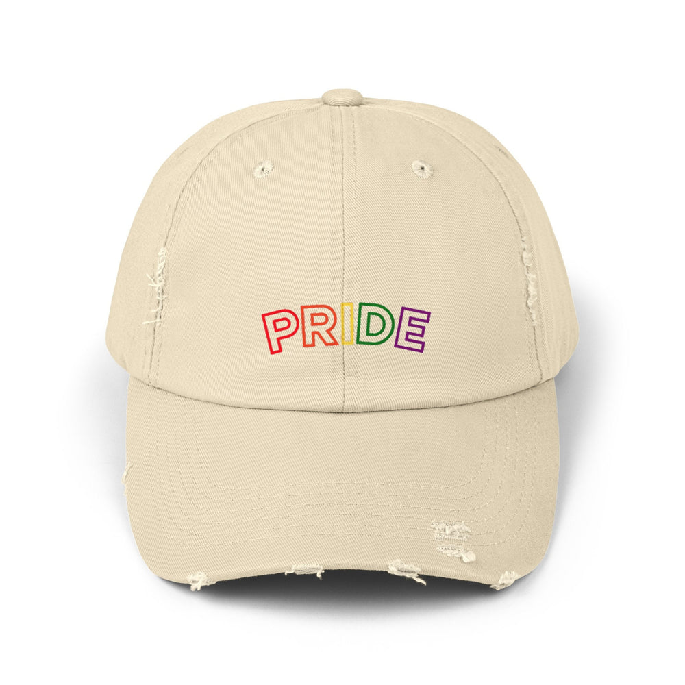 Pride Outline LGBTQ  Distressed Cap, Gay Pride Cap, Gay Rights, LGBTQ, Equal Rights Cap, Queer gift, Perfect gift, Pride Rainbow Hat