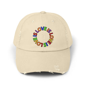 Love Is Love Gay Pride LGBTQ, Distressed Cap, Equal Rights Cap, Queer gift, Perfect gift, Pride Rainbow Hat, Pride Cap