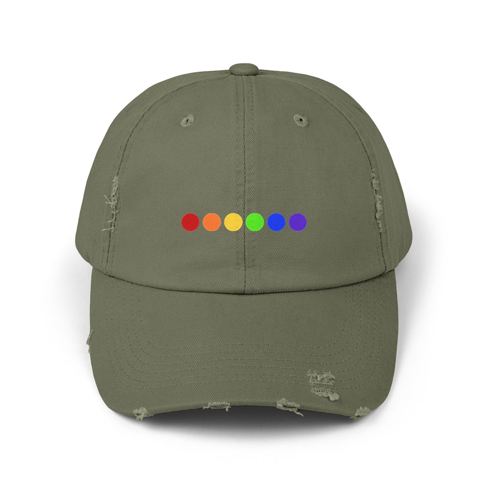 Rainbow Circles LGBTQ Distressed Cap, Gay Pride Cap, Gay Rights, Queer gift, Perfect gift, Pride Rainbow Hat, Pride Cap