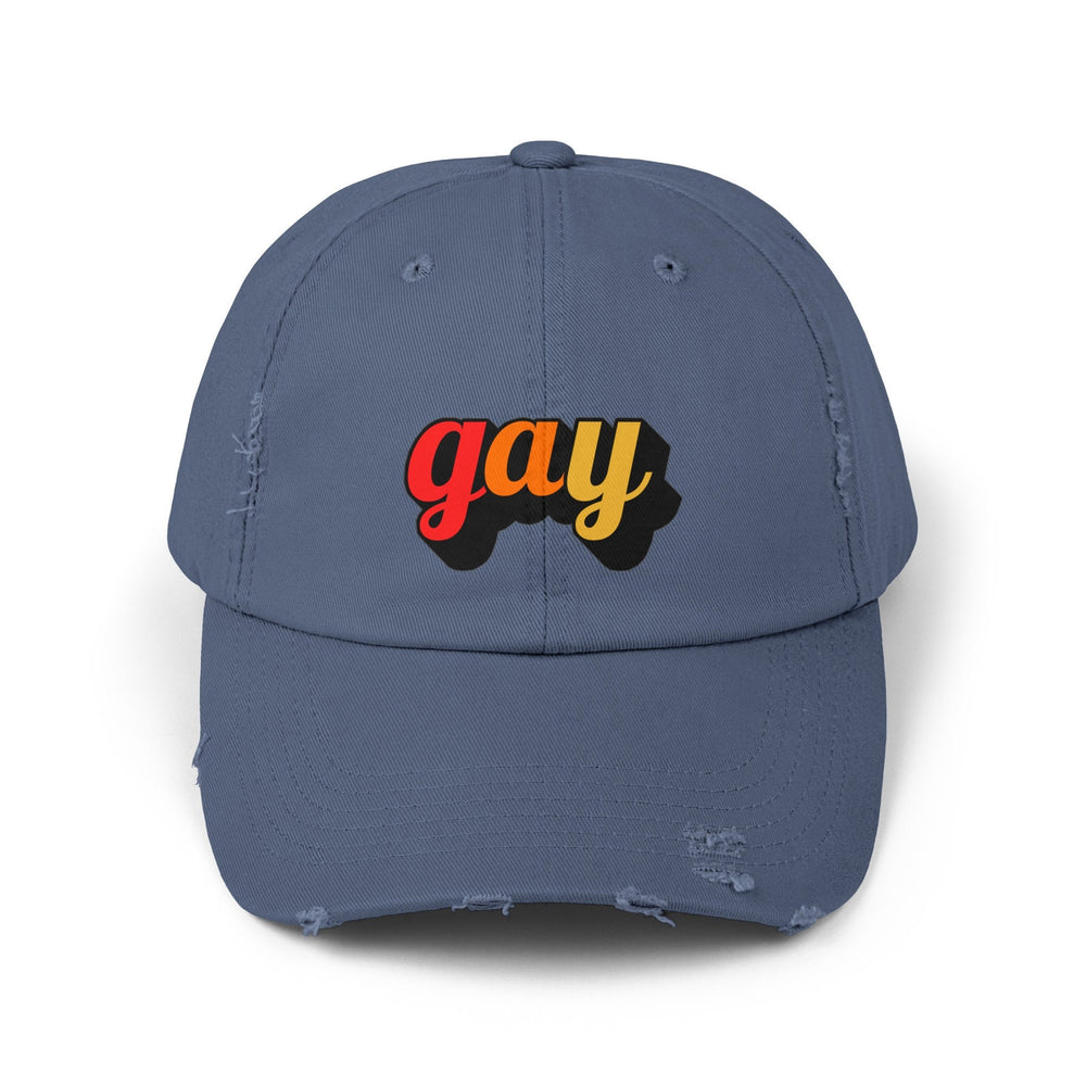 Retro Gay Distressed Cap, Gay Pride Cap, Gay Rights, LGBTQ, Equal Rights Cap, Queer gift, Pride Rainbow Hat, Pride Cap