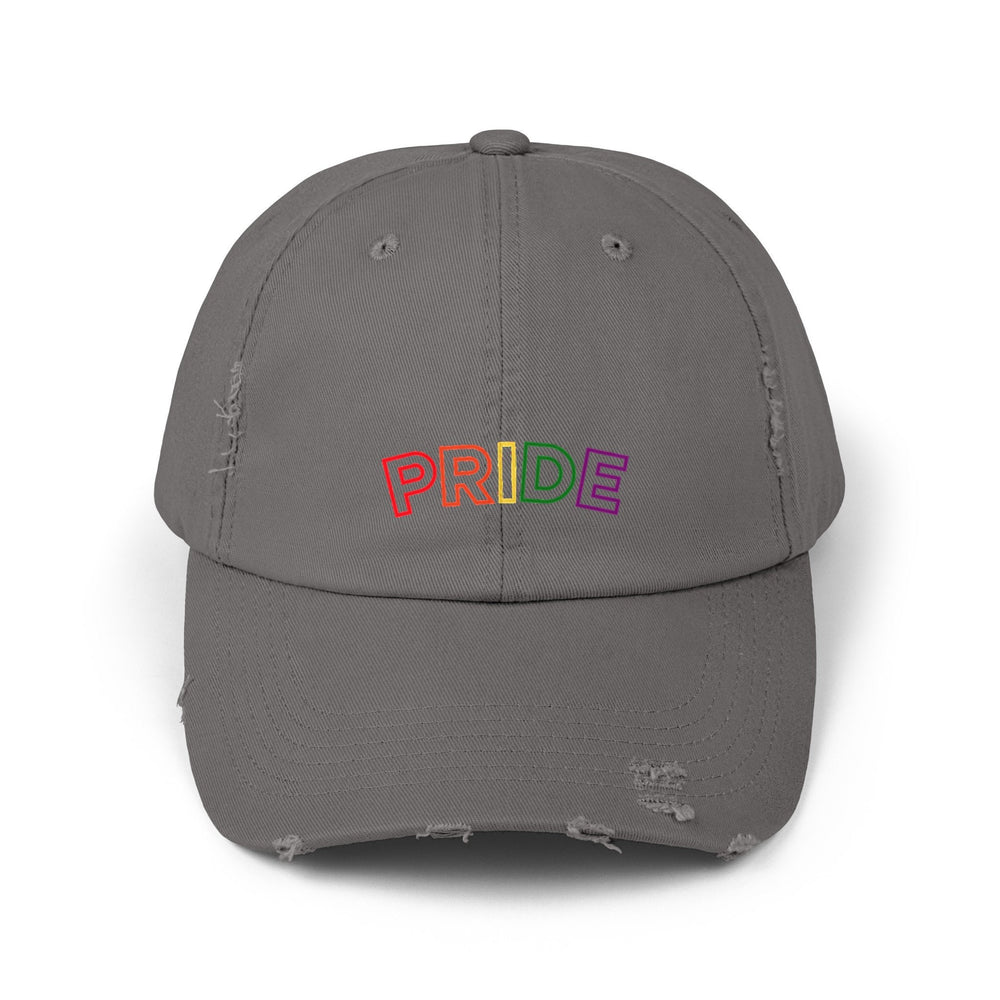 Pride Outline LGBTQ  Distressed Cap, Gay Pride Cap, Gay Rights, LGBTQ, Equal Rights Cap, Queer gift, Perfect gift, Pride Rainbow Hat