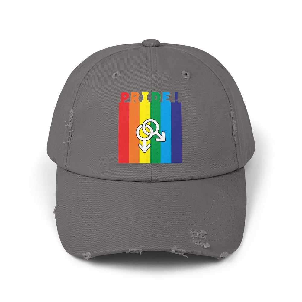 Pride Rainbow Gay Gender  Distressed Cap, Gay Pride Cap, Gay Rights, LGBTQ, Equal Rights Cap, Queer gift, Perfect gift, Pride Rainbow Hat