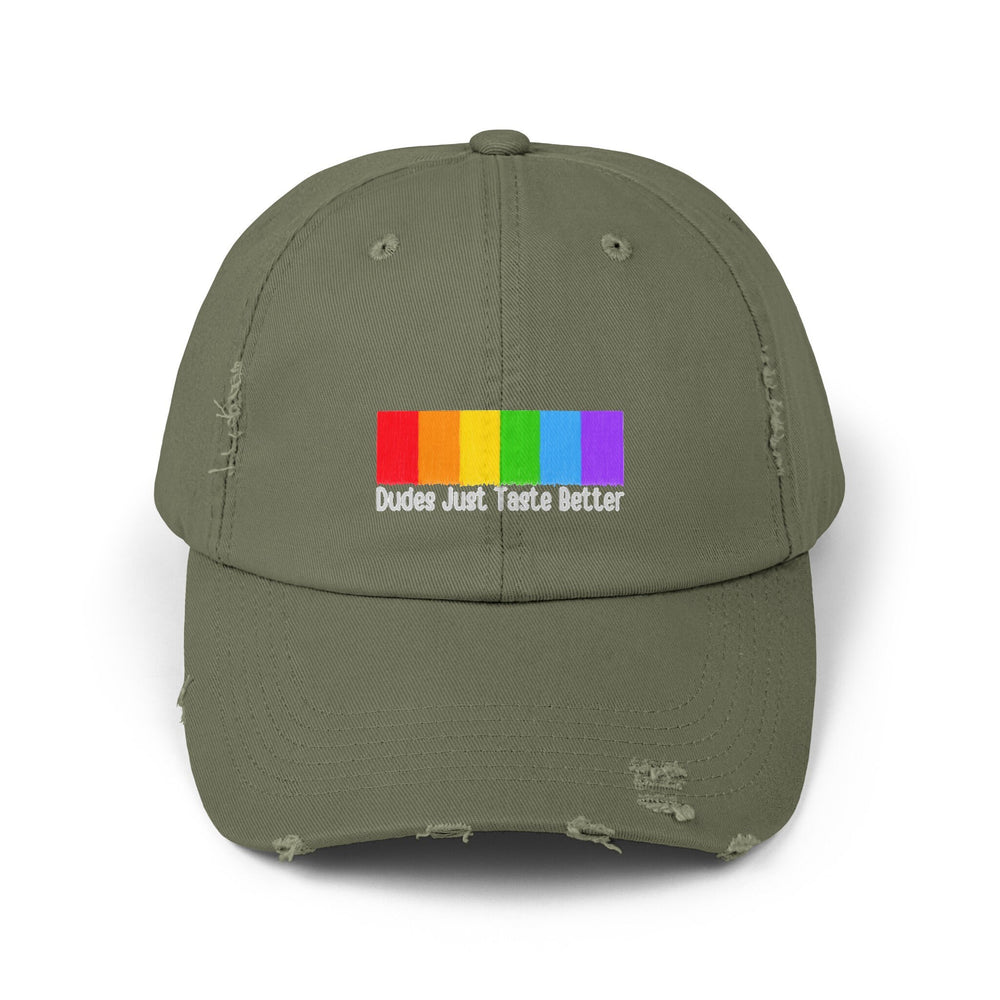 Dudes Just Taste Better Distressed Cap, Gay Pride Cap, Gay Rights, LGBTQ, Equal Rights Cap, Queer gift, Perfect gift, Pride Cap