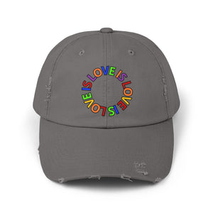 Love Is Love Gay Pride LGBTQ, Distressed Cap, Equal Rights Cap, Queer gift, Perfect gift, Pride Rainbow Hat, Pride Cap