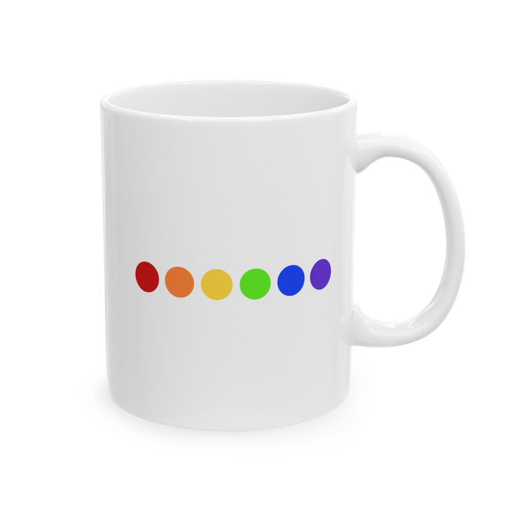 Rainbow Circles LGBTQ Ceramic Mug, LGBTQ Mug, Equality Gift, Gay Pride Gift, Gay Pride Mug, Gay Rights