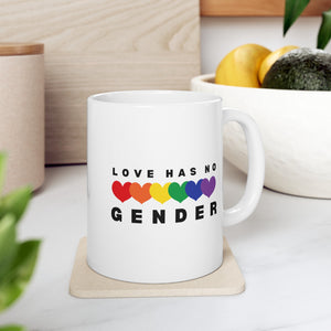 Love Has No Gender Ceramic Mug, LGBTQ Mug, Equality Gift, Gay Pride Gift, Gay Pride Mug, Gay Rights, LGBTQ
