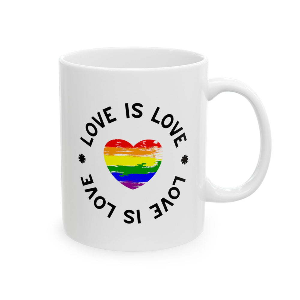 Love Is Love Rainbow Heart LGBTQ Ceramic Mug, LGBTQ Mug, Equality Gift, Gay Pride Gift, Gift Mug, Coffee Mug