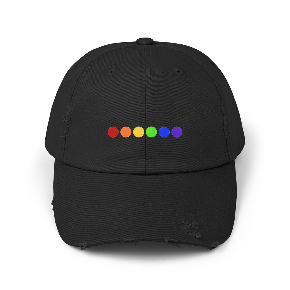 Rainbow Circles LGBTQ Distressed Cap, Gay Pride Cap, Gay Rights, Queer gift, Perfect gift, Pride Rainbow Hat, Pride Cap