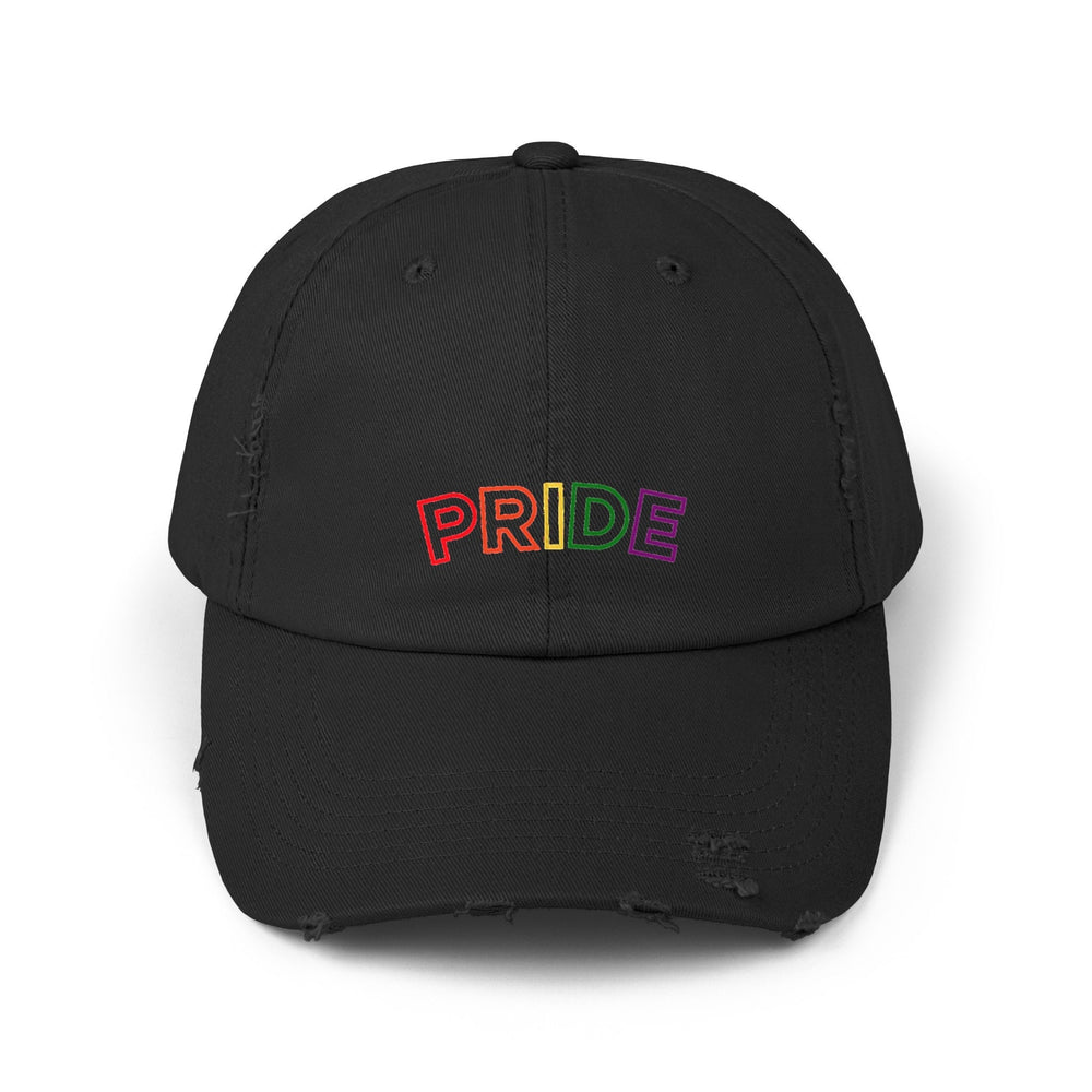 Pride Outline LGBTQ  Distressed Cap, Gay Pride Cap, Gay Rights, LGBTQ, Equal Rights Cap, Queer gift, Perfect gift, Pride Rainbow Hat