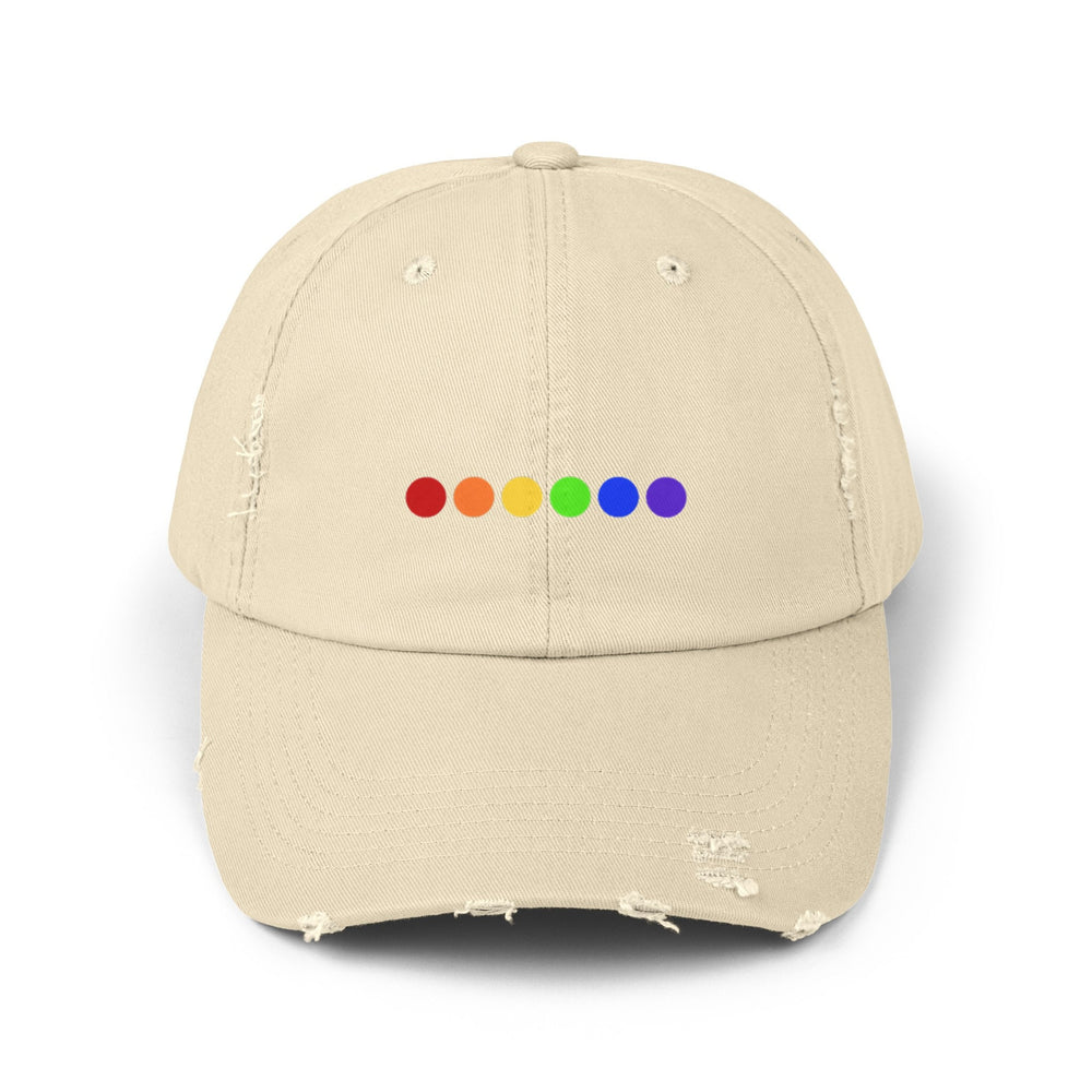 Rainbow Circles LGBTQ Distressed Cap, Gay Pride Cap, Gay Rights, Queer gift, Perfect gift, Pride Rainbow Hat, Pride Cap