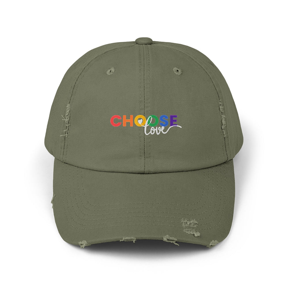 Choose Love Distressed Cap, Gay Pride Cap, Gay Rights, LGBTQ, Equal Rights Cap, Queer gift, Perfect gift, Pride Rainbow Hat, Pride Cap