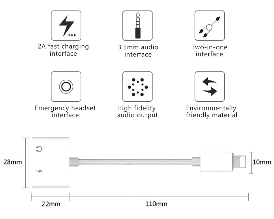 2 in 1 Lighting iPhone Charger