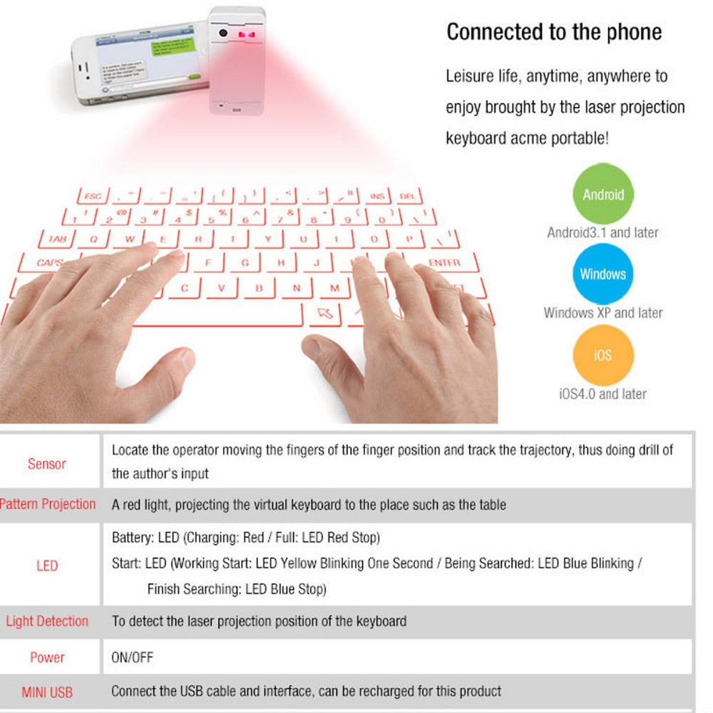 Bluetooth Laser Keyboard