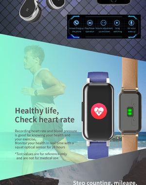 Advanced Sport Smartwatch With Bluetooth Earphone